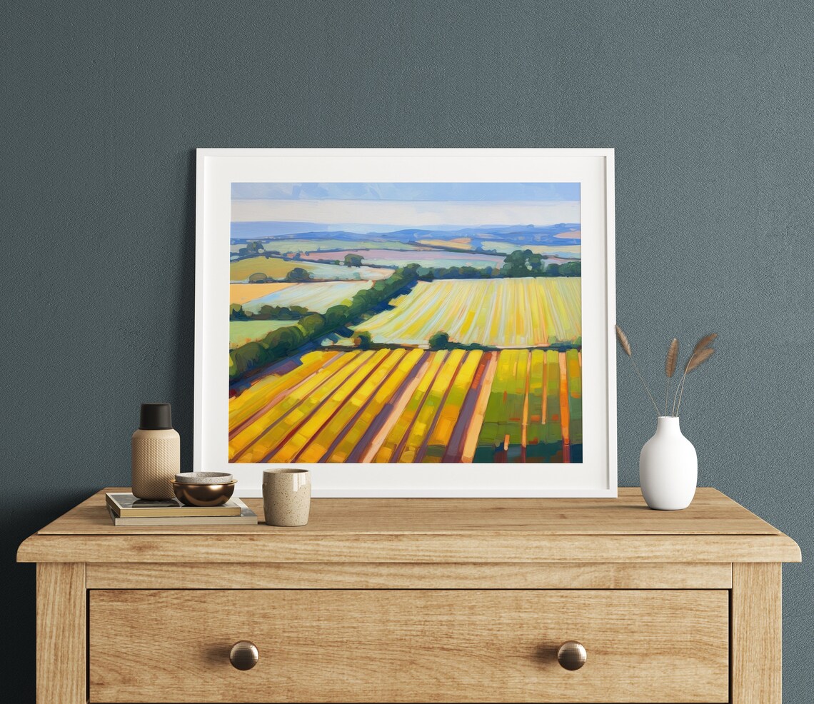 Light Landscape Art, Summer Field Painting Print - Image 3
