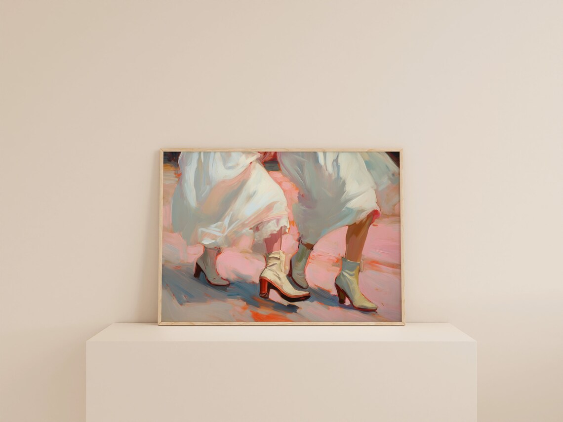 Girly Pink And White Dorm Art Print, Western Aesthetic - Image 2