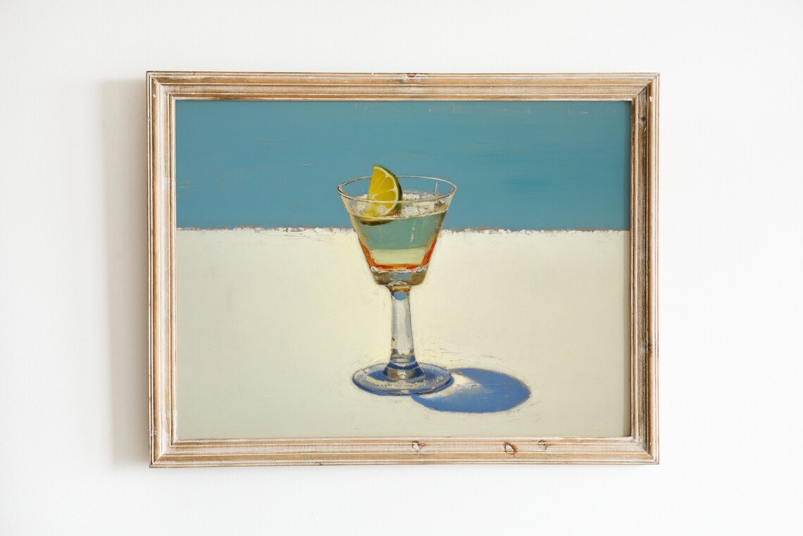 Vintage Tequila Print, Speakeasy Bar Cart Decor