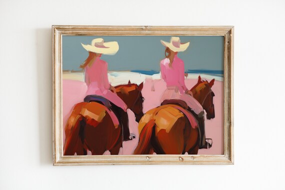 Pink Western Coastal Cowgirl Art Print