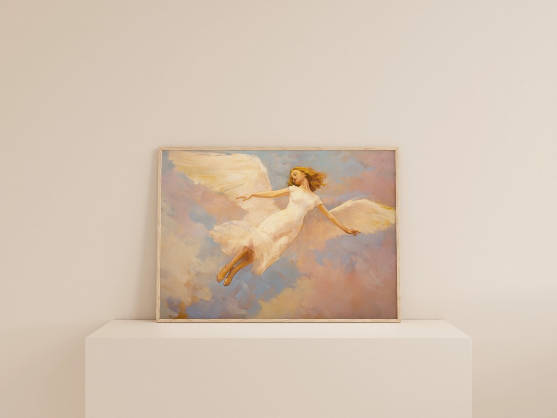 Vintage Angel Artwork, Angelcore Light Academia Print - Image 2