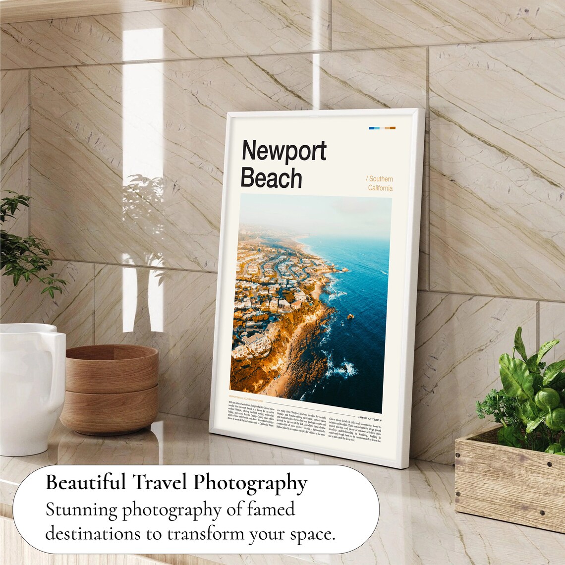 Newport Beach Travel Poster, Ocean & Beach Decor - Image 4