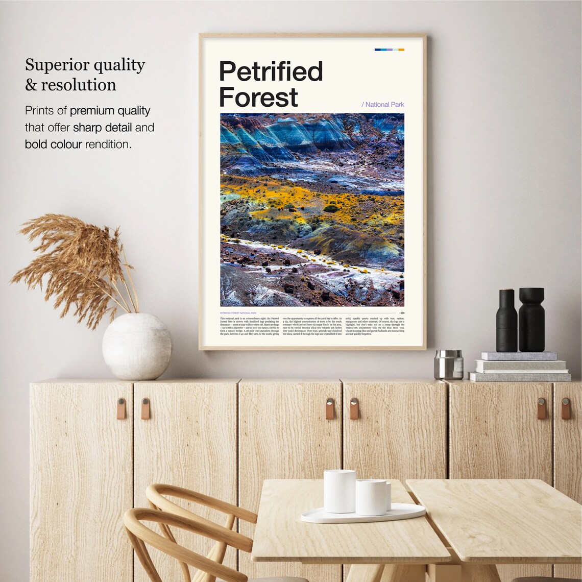 Petrified Forest National Park Painted Desert Badlands Editorial Travel Poster - Image 2
