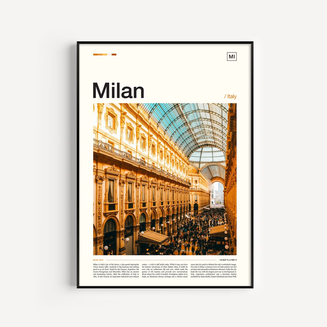 Milan Travel Poster, Italy Travel Art Print