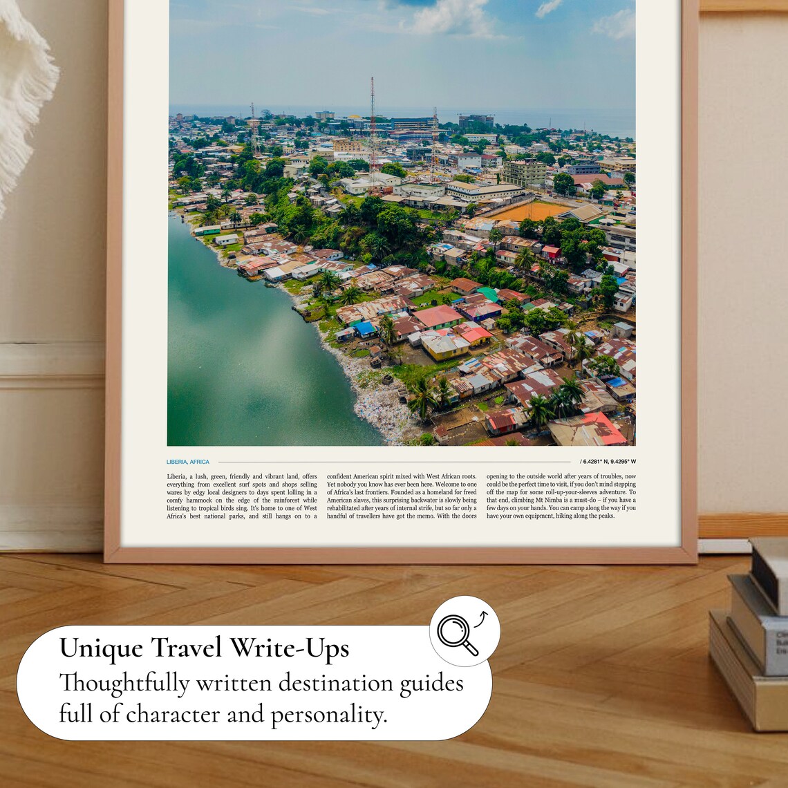 Liberia Africa Coastal City Aerial Waterfront Photo Travel Poster Art - Image 2