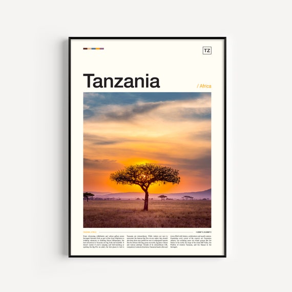 Tanzania Print Tanzania Poster Tanzania Wall Art Tanzania Art Print Tanzania Decor Tanzania Africa Tanzania Photo Tanzania Artwork