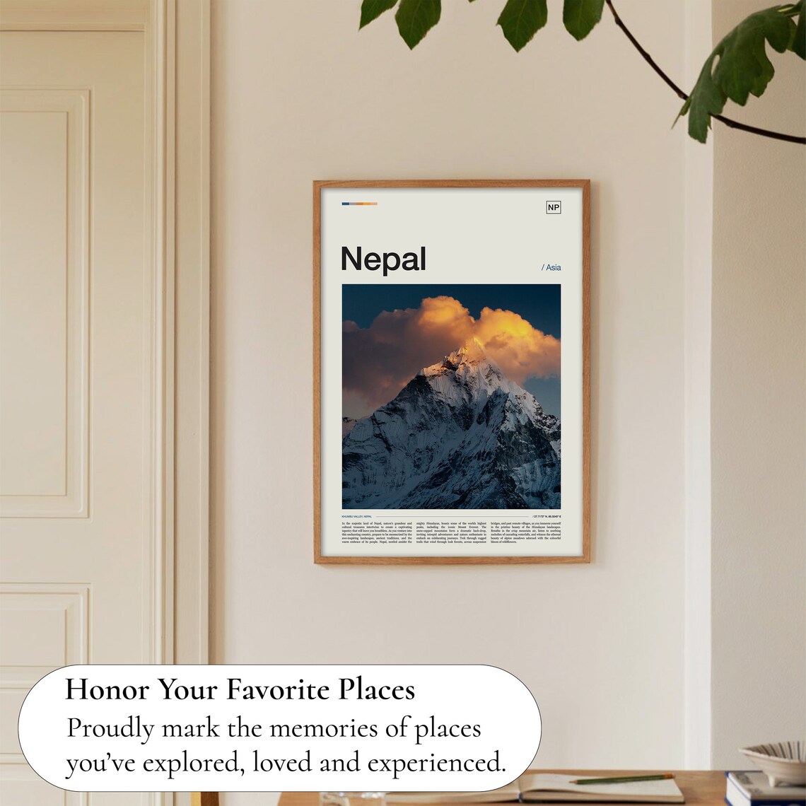 Nepal Khumbu Valley Himalayan Peak Sunset Asia Mountain Photo Poster - Image 5