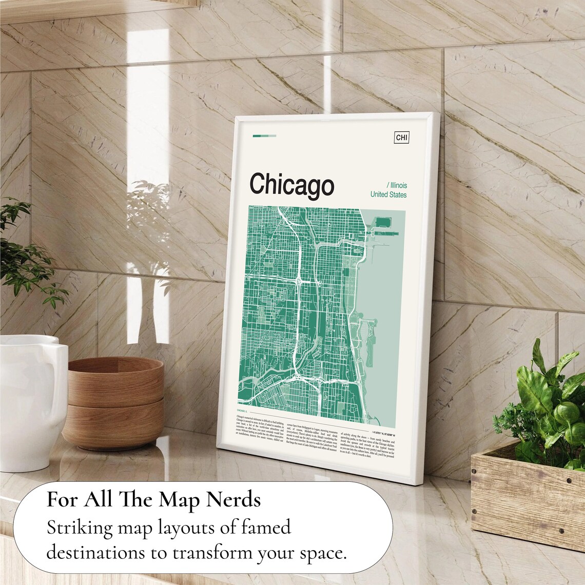 Chicago Map Print, Illinois City Travel Poster - Image 4