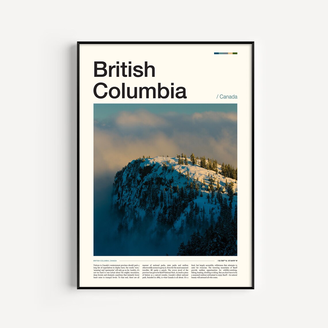 British Columbia Canada Travel Poster