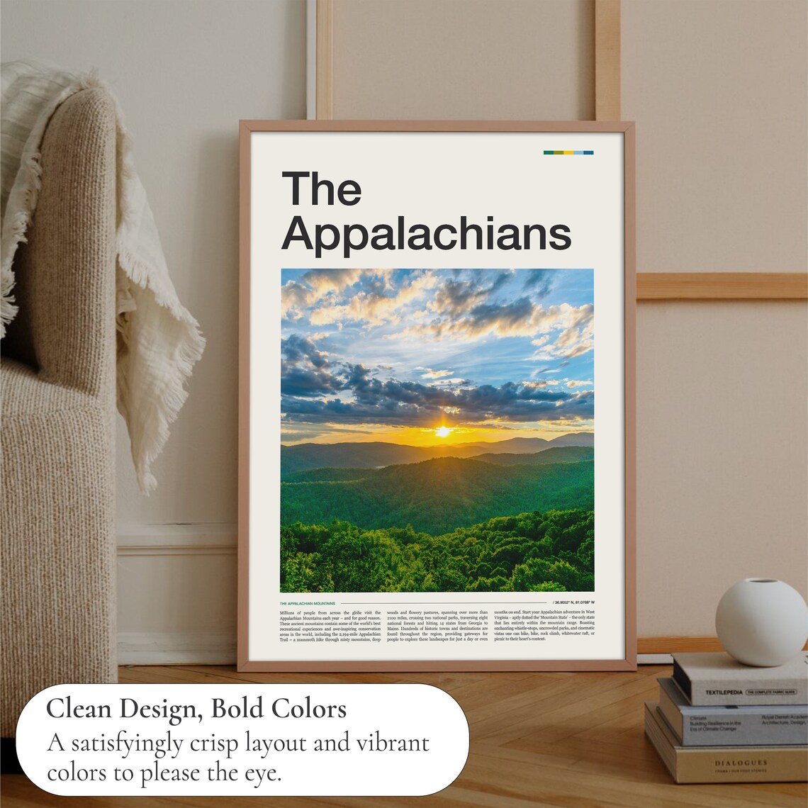 Appalachian Mountains Travel Poster, Mountain Print - Image 3