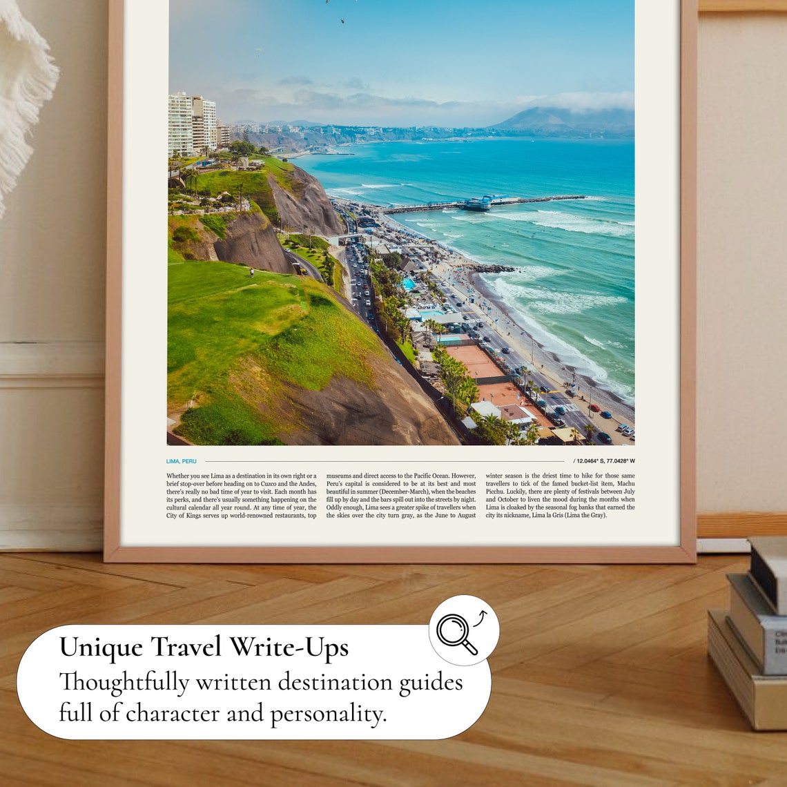 Lima Peru Paragliders Over Cliffs Pacific Coast Aerial Photo Poster - Image 2