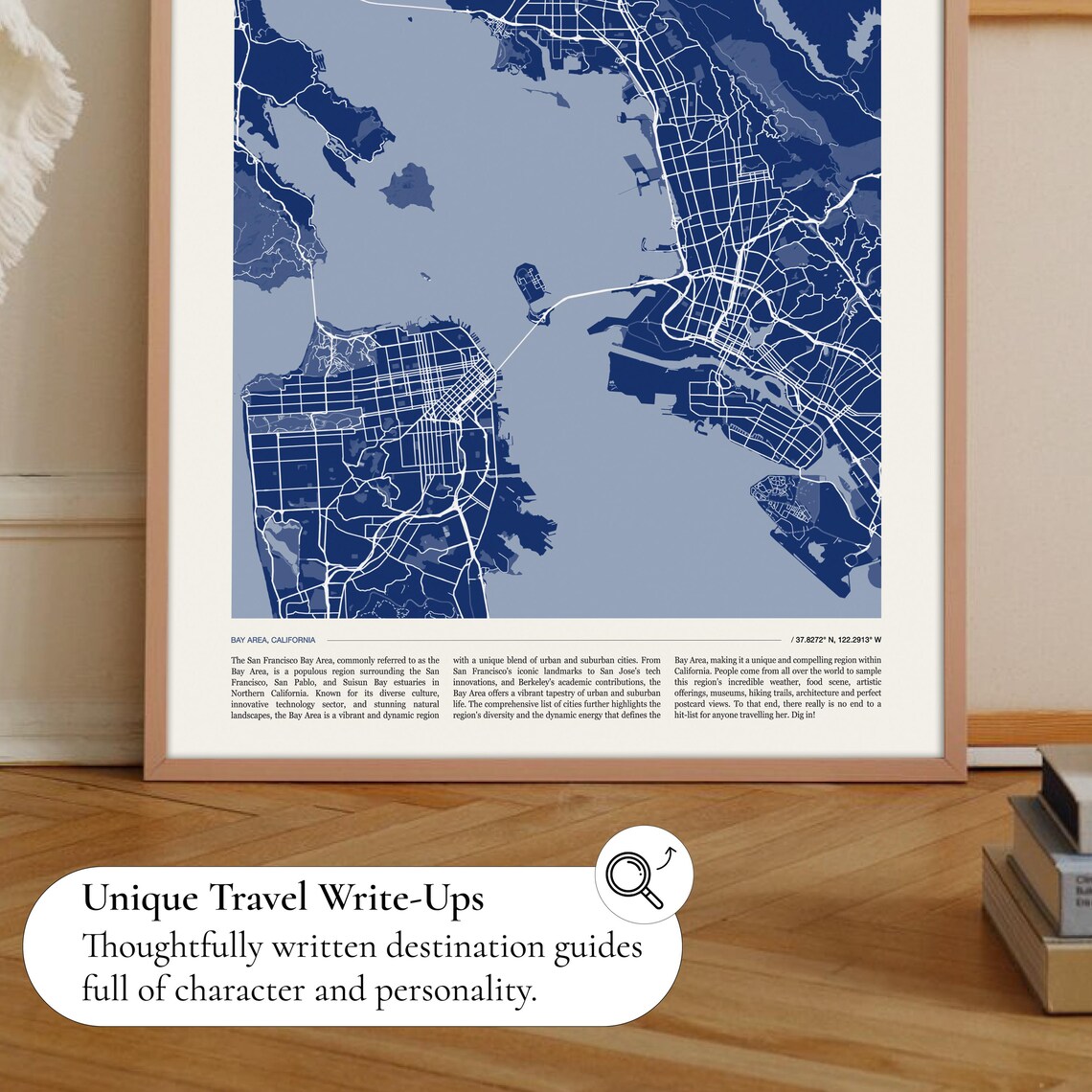 Bay Area California United States Deep Navy Blue City Map Poster - Image 2