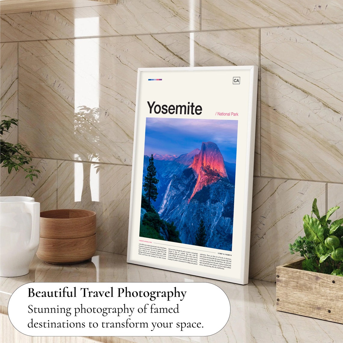 Yosemite National Park Half Dome Alpenglow Sunset Photography Poster - Image 4