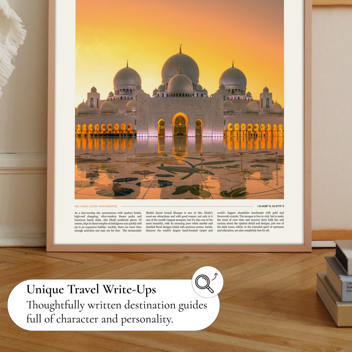 Abu Dhabi Sheikh Zayed Grand Mosque Golden Sunset Travel Poster - Image 2