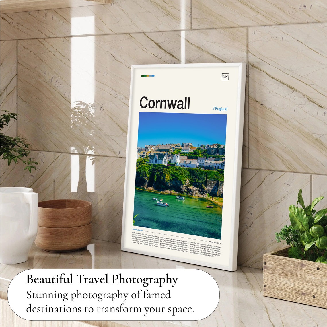 Cornwall Fishing Village Coastal Cliffs England Harbor Photo Poster - Image 4