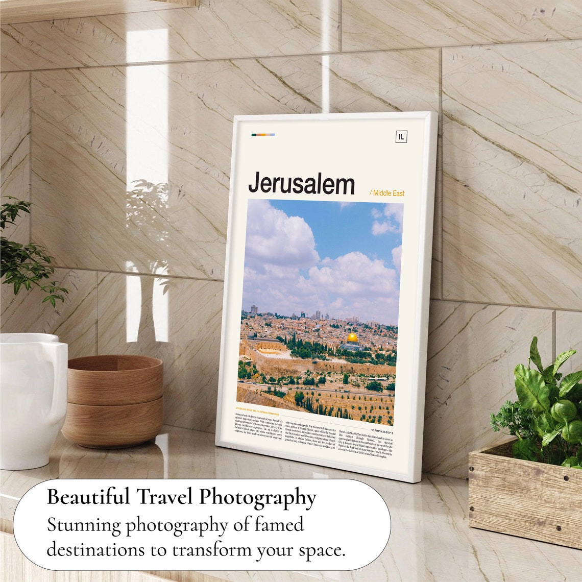 Jerusalem Old City Panorama Dome of the Rock Middle East Photo Poster - Image 4