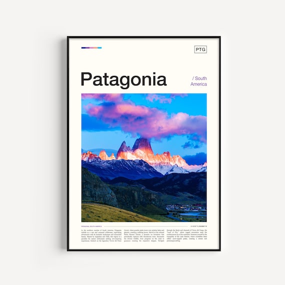 Patagonia South America Torres del Paine Mountains Photo Poster
