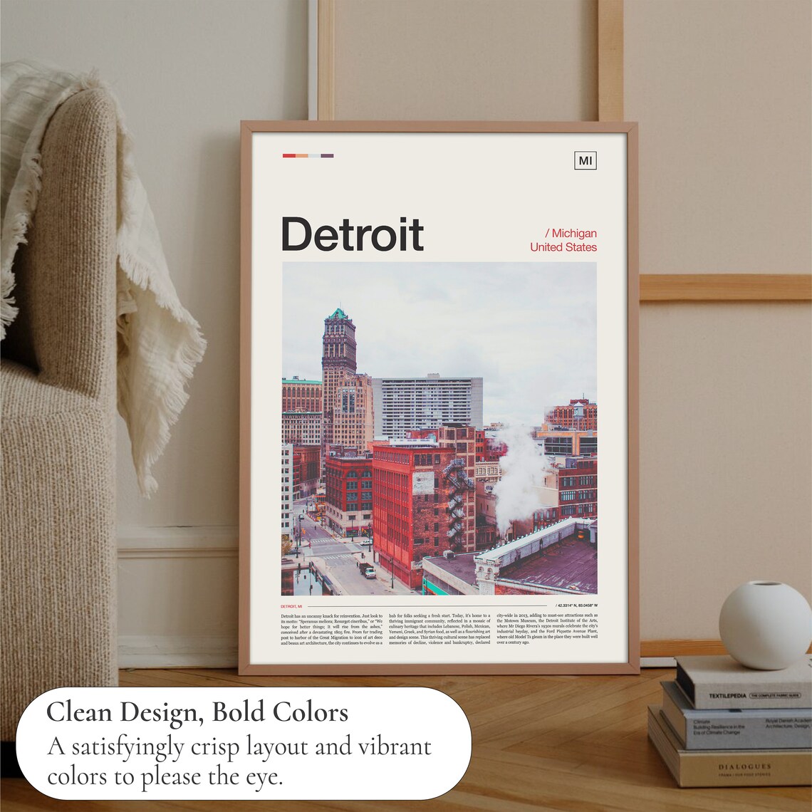 Detroit Travel Poster, Detroit Skyline Art Print - Image 3
