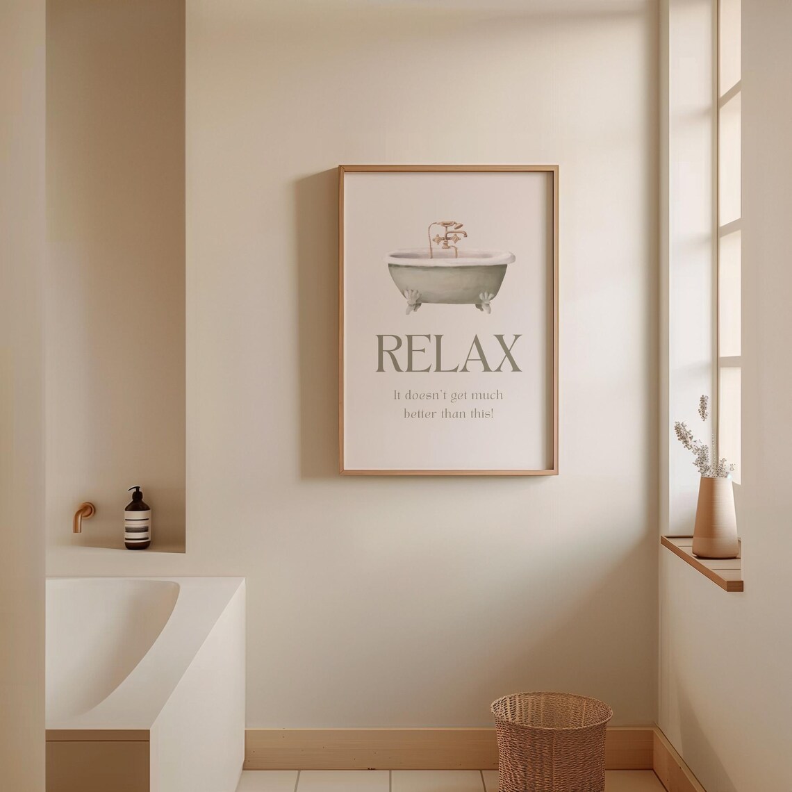 Relax Clawfoot Bathtub Watercolor It Doesnt Get Better Than This Spa Poster - Image 2