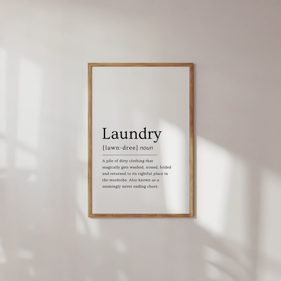 Laundry Definition Poster, Laundry Room Decor