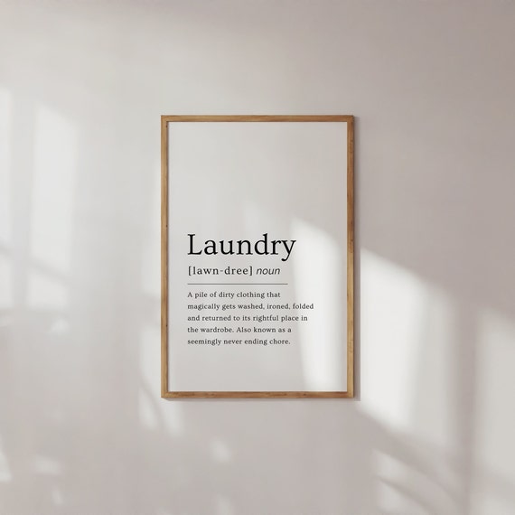 Laundry Definition Poster, Laundry Room Decor