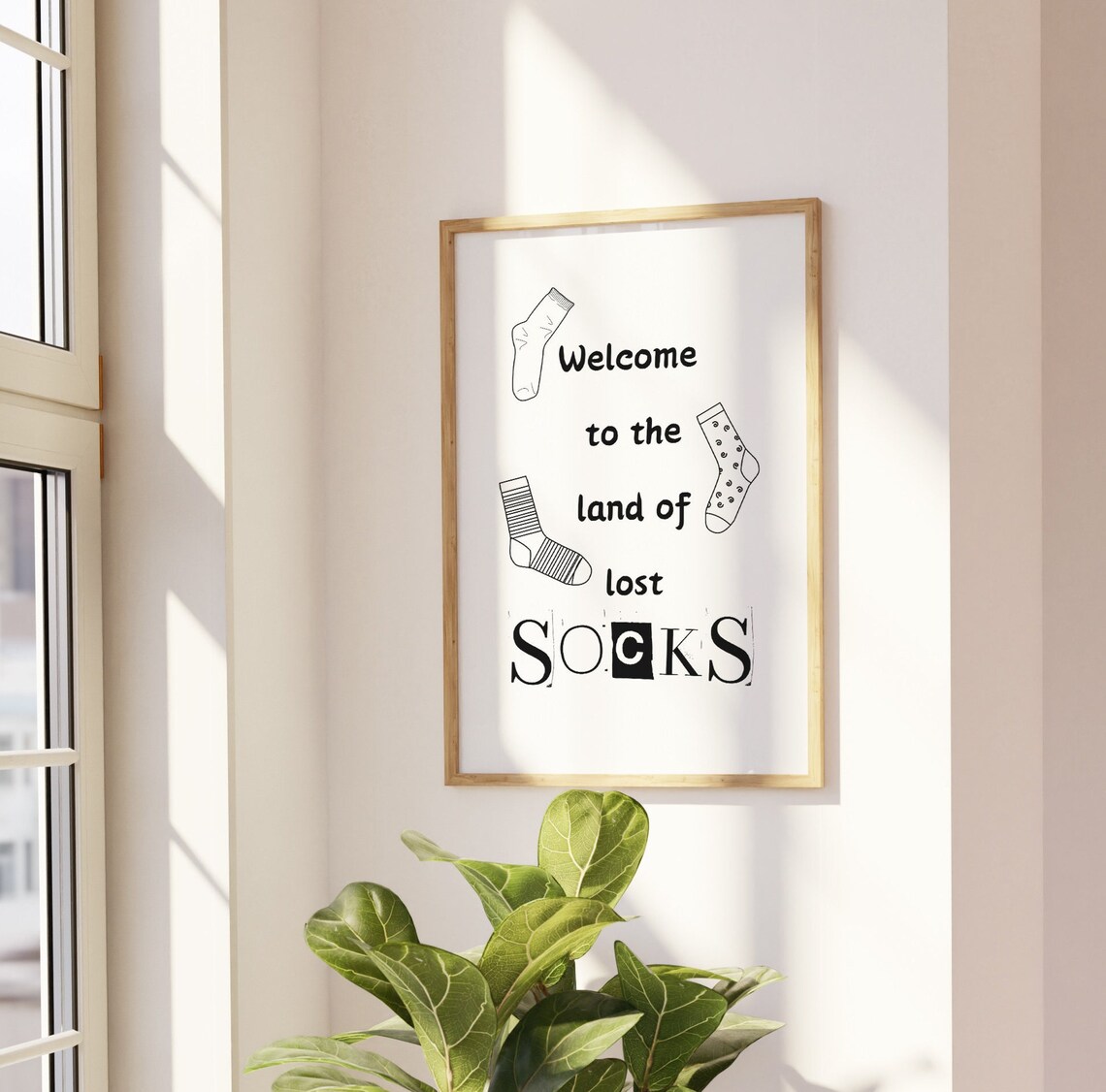 Welcome to the Land of Lost Socks Funny Laundry Room Humor Quote Poster - Image 2