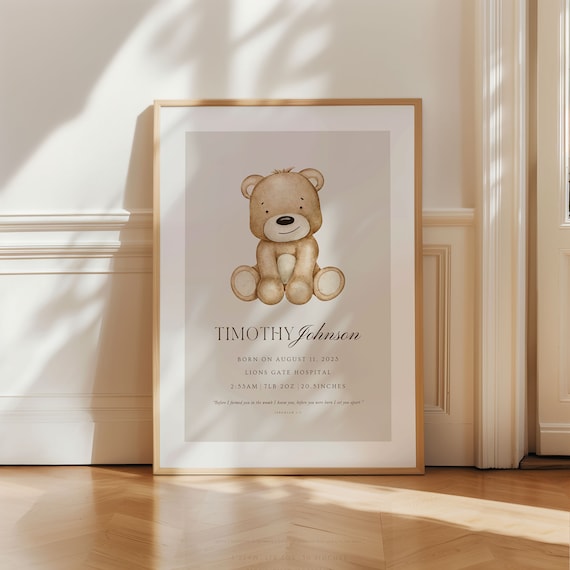 Personalized Christian Baby Prints, Bible Verse