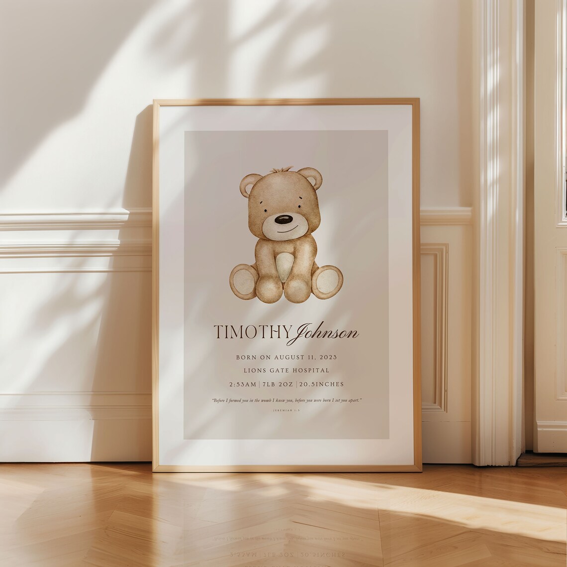 Personalized Christian Baby Prints, Bible Verse