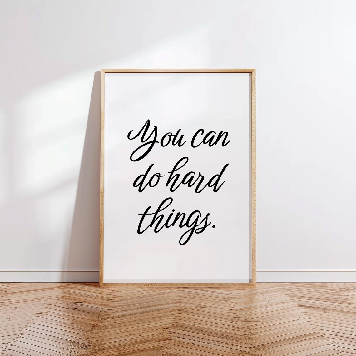 You Can Do Hard Things Black Script Calligraphy Affirmation Quote Poster - Image 2