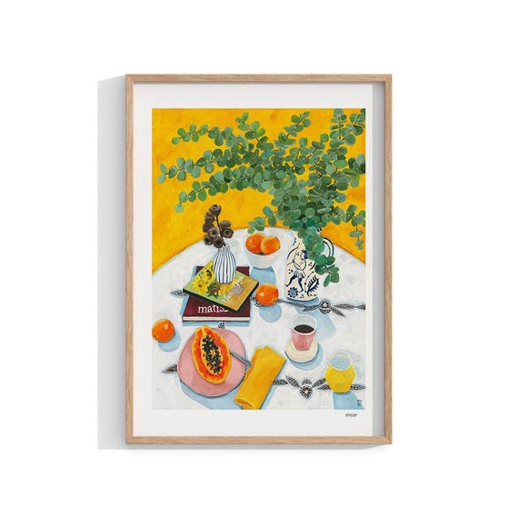 Eucalyptus Still Life Art Print, Floral Kitchen Decor
