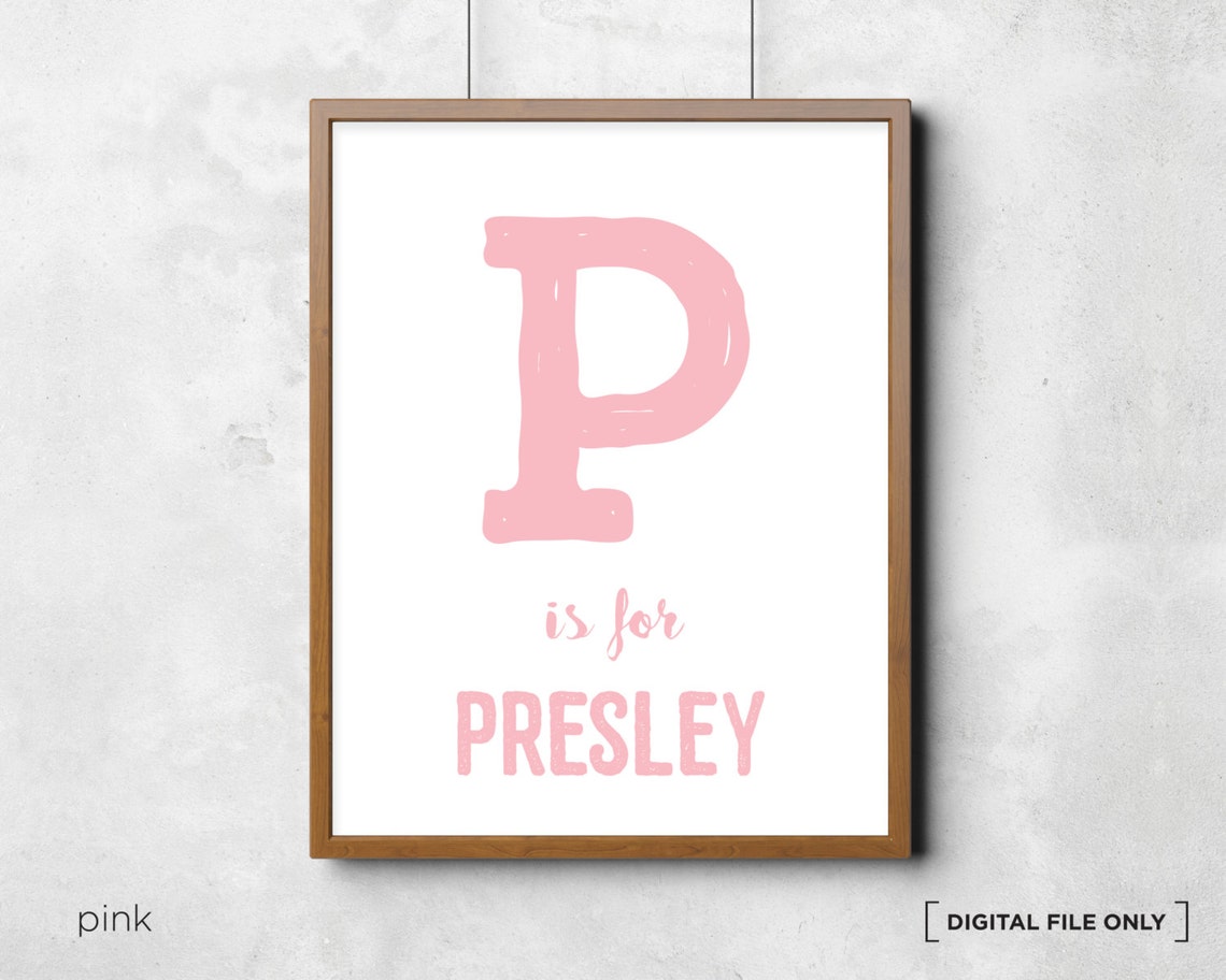 Letter L Is For Levi Maroon Initial Personalized Nursery Poster - Image 2