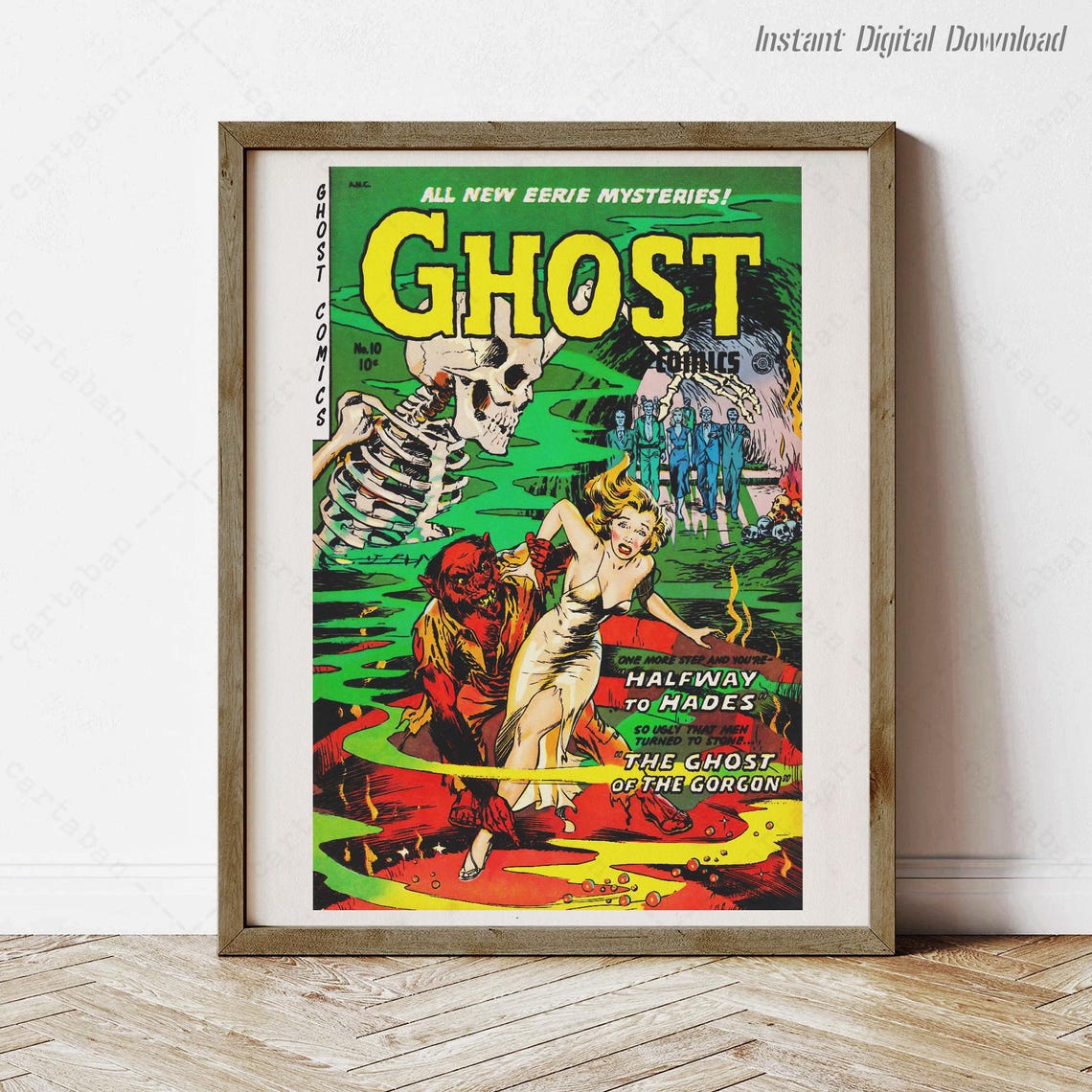 Ghost Comics No 10 Cover Halfway To Hades Gorgon Horror Art Poster