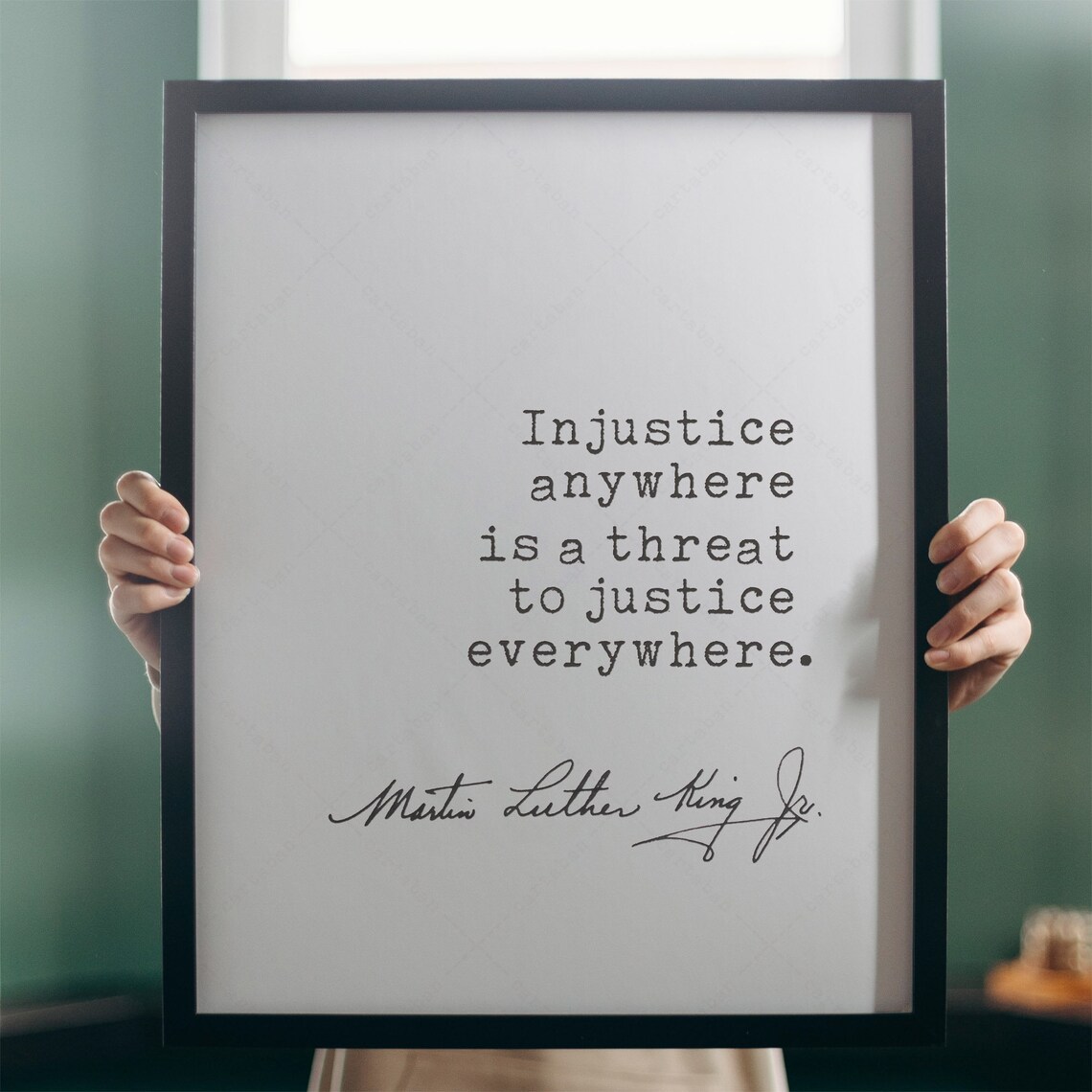 Martin Luther King Jr Injustice Anywhere Famous Civil Rights Quote Print - Image 4