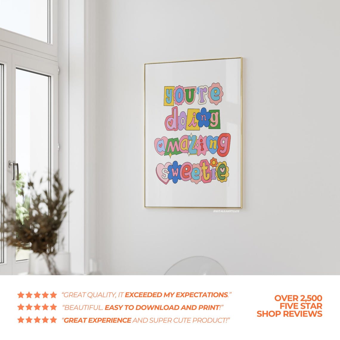 You're Doing Amazing Sweetie Colorful Retro Lettering Poster - Image 4