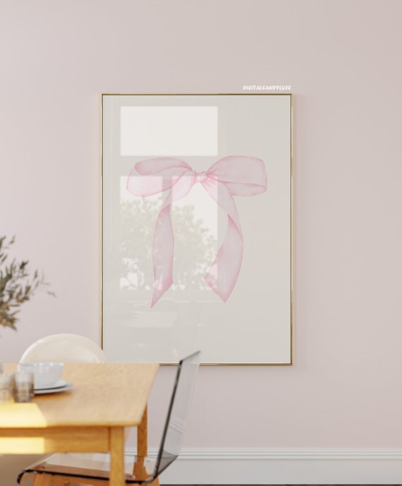 Coquette Room Decor Pink Bow Poster Trendy Prints And Posters Aesthetic Prints Pink Wall Art Girly Room Decor Unframed Cute Wall Art