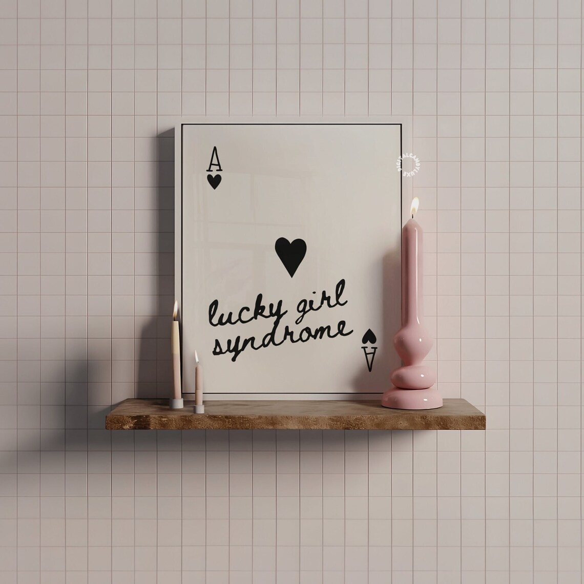 Lucky Girl Syndrome Art Print, Retro Ace Card