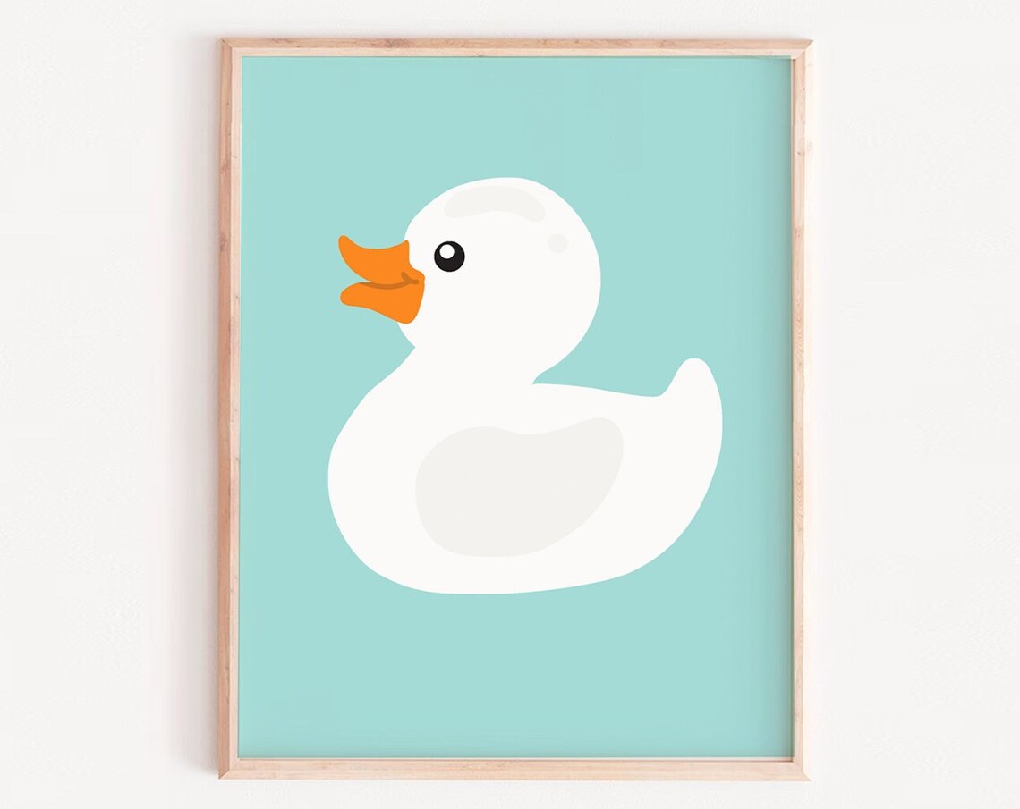 Little Duck Bathroom Art Print, Funny Wall Decor