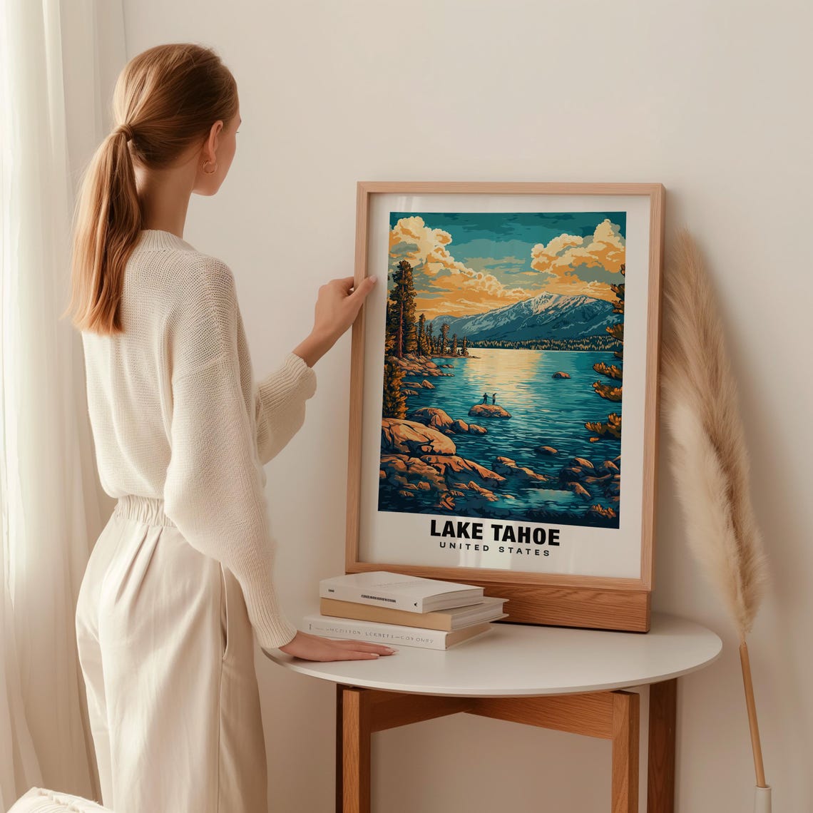 Lake Tahoe Print Usa Poster Lake Tahoe Views Lake Tahoe Mountains Lake Tahoe Shore Usa Charm Lake Tahoe Beauty Lake Tahoe Heritage - Image 2