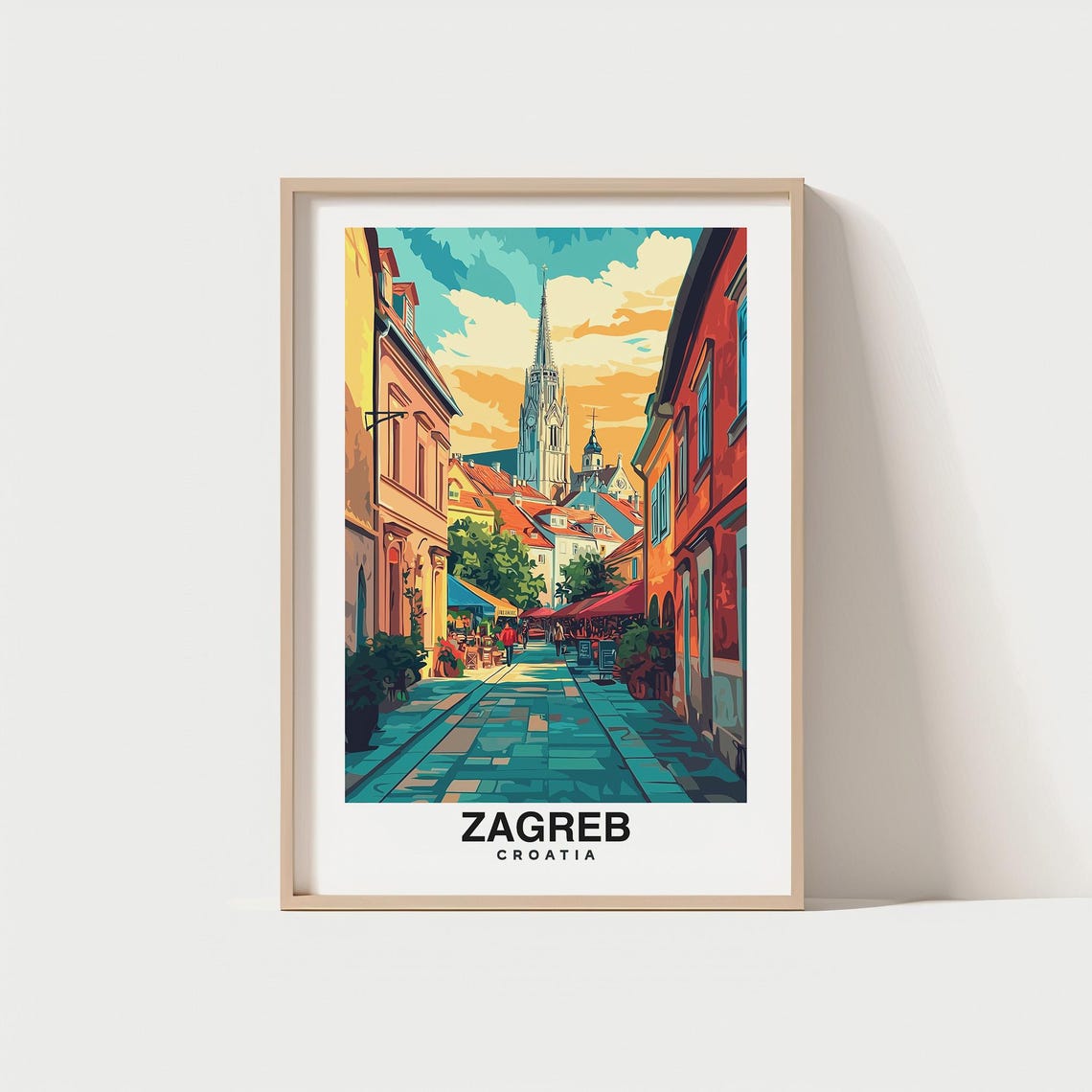 Zagreb Croatia Travel Print Wall Art Zagreb National Park City Print Zagreb Croatia Travel Gift Zagreb Croatia Poster Travel Gift