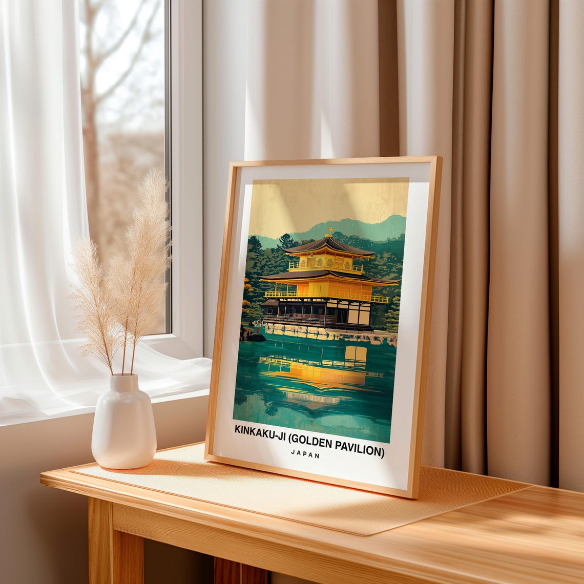 Kinkaku Ji Golden Pavilion Travel Print Wall Art Kyoto Japan City Print Kinkaku Ji Golden Pavilion Travel Gift - Image 3