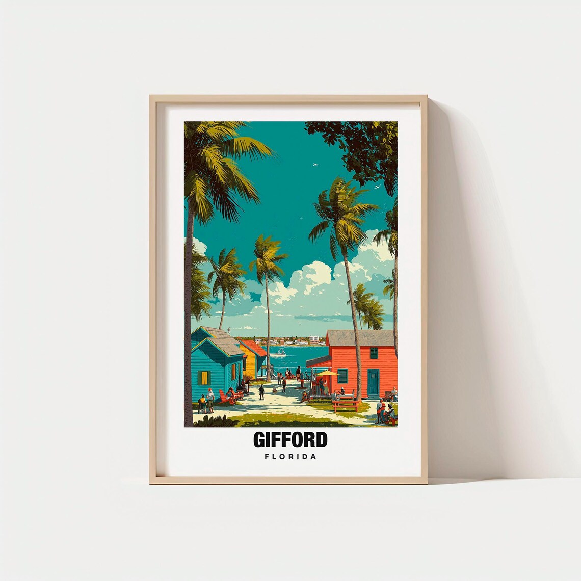 Gifford Florida Palm Fringed Beach Cottages Tropical Shore Poster