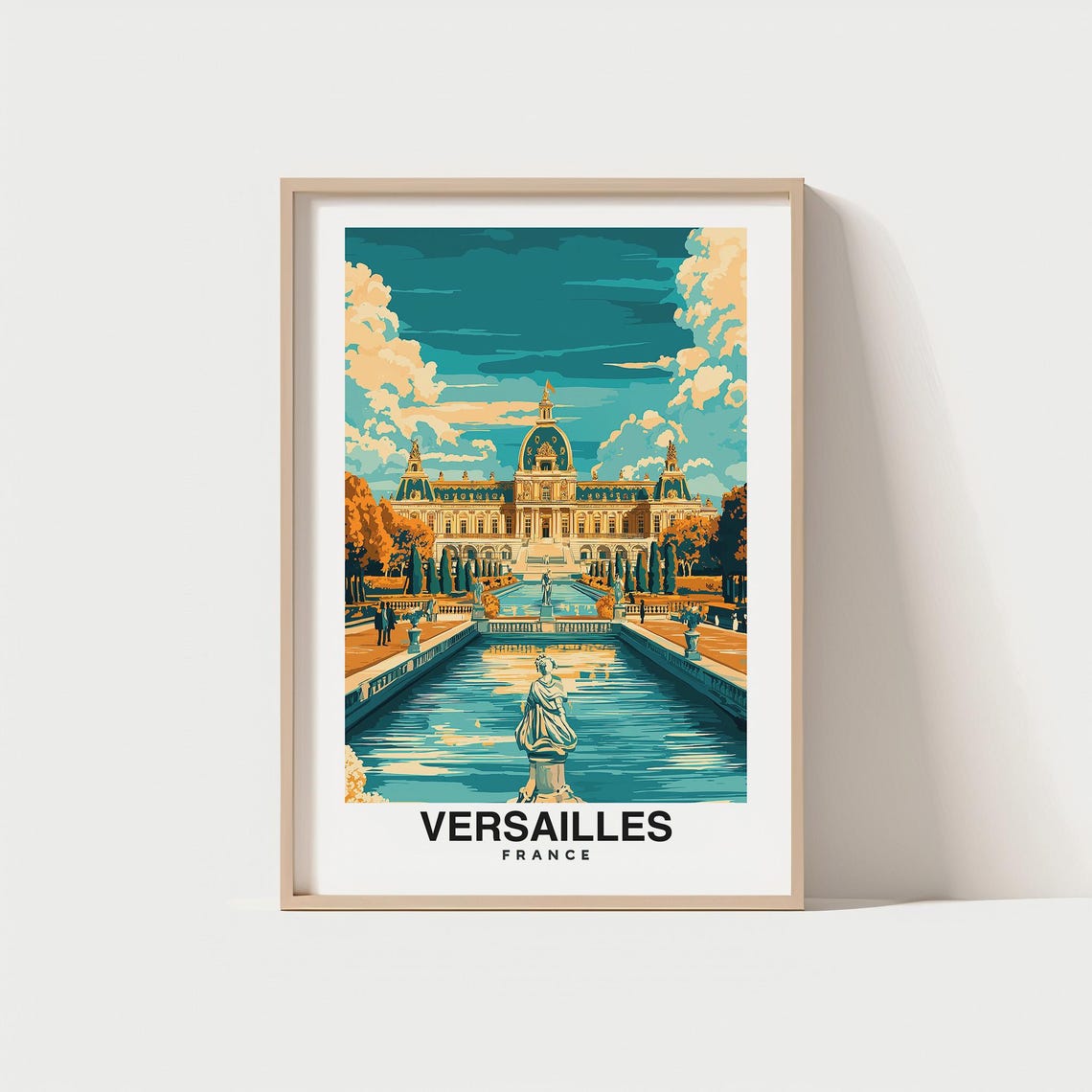 Versailles City Print Versailles Travel Poster France Travel Gift Versailles France Poster Versailles Gift French Art