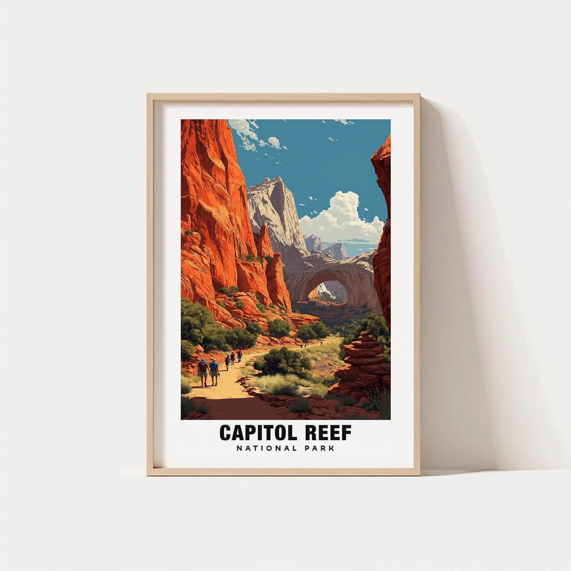 Capitol Reef National Park Red Rock Canyon Arch Trail Poster