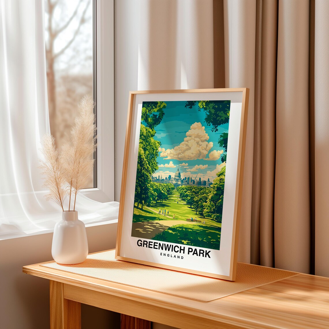 Greenwich Park Print England Poster Travel Wall Art Scenic View London Landmark Royal Observatory Nature Decor Uk Charm Travel Art - Image 3