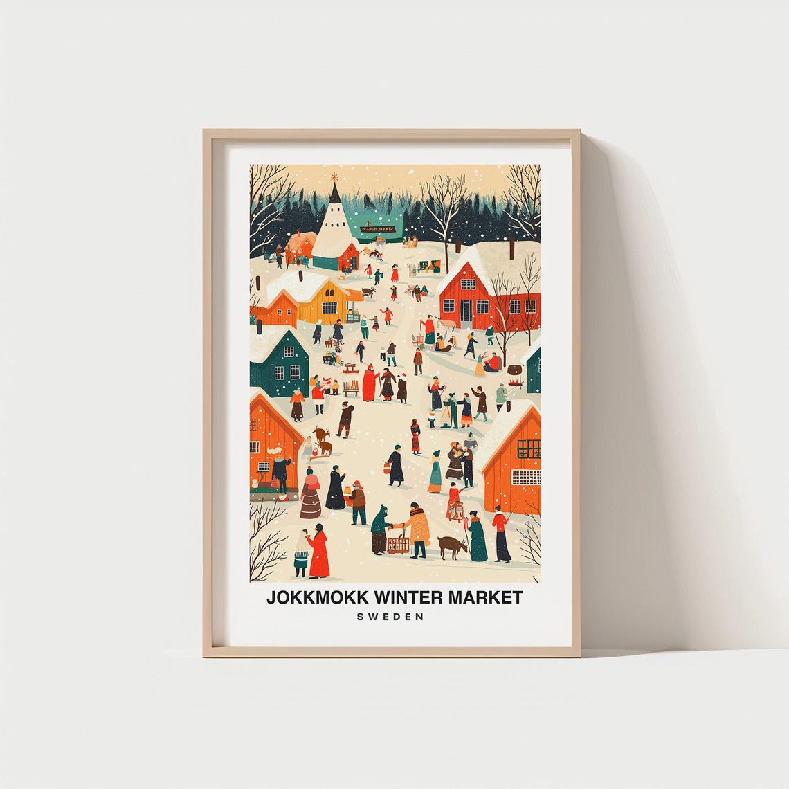 Jokkmokk Winter Market Travel Print Wall Art Jokkmokk Sweden City Print Jokkmokk Winter Market Travel Gift Wall Art