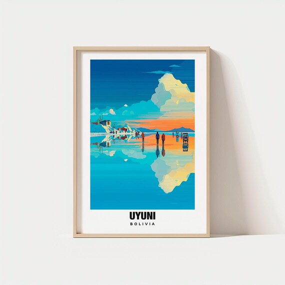 Uyuni Print Bolivia Poster Views Art Salt Flat Charm Desert Scene Natural Beauty Local Heritage Travel