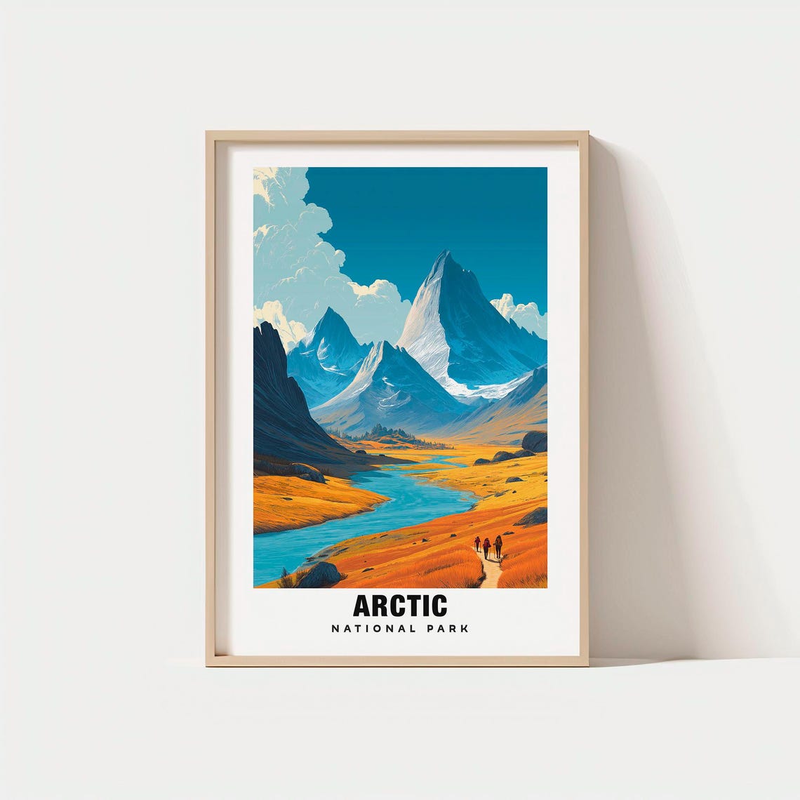 Arctic Alaska National Park Mountain Valley River Hiking Poster