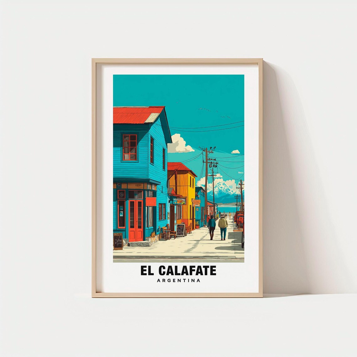 El Calafate Argentina Colorful Street Andes Mountains Travel Poster