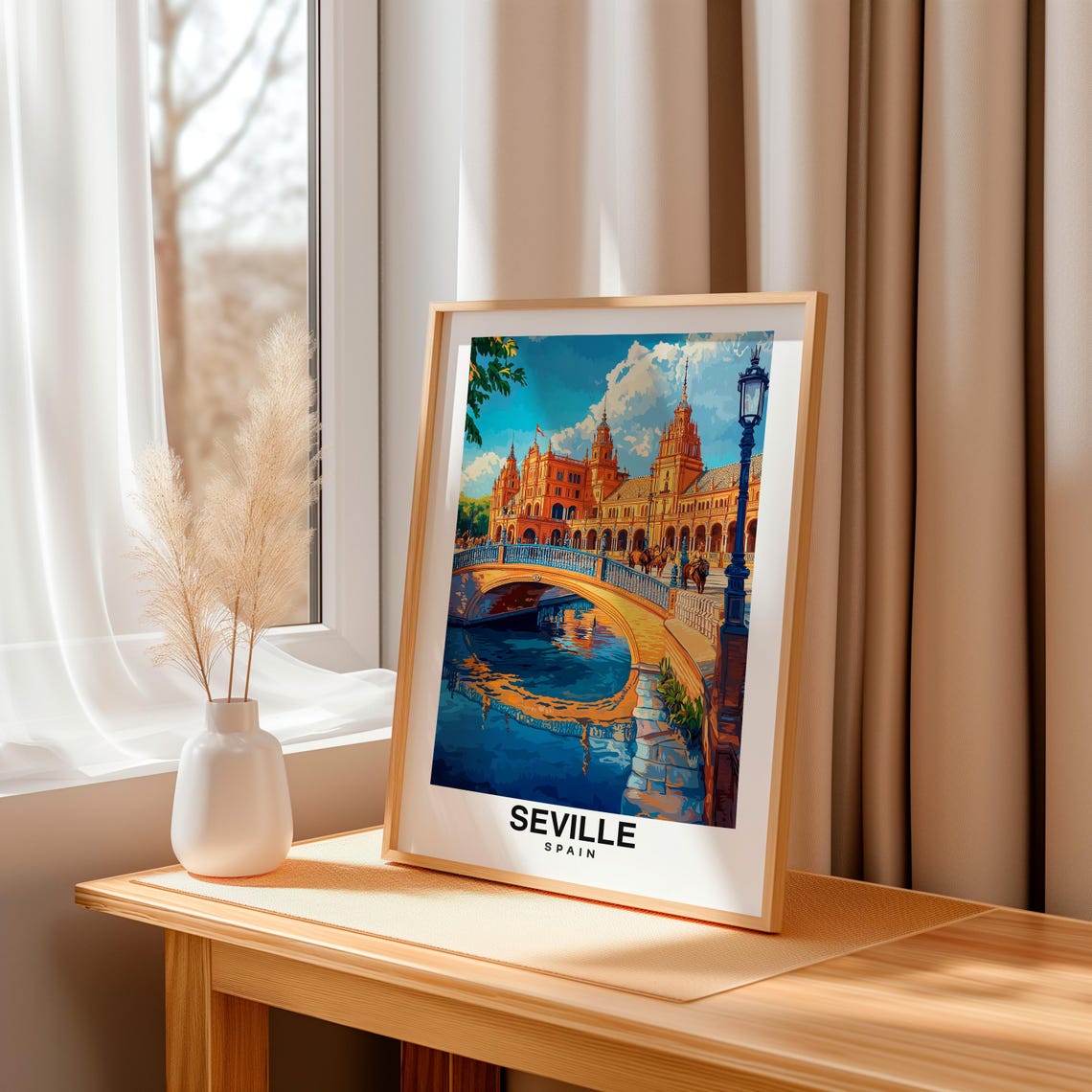 Seville Print Spain Poster Travel Wall Art Scenic View Historic Landmark Andalusian Charm Cathedral Flamenco Culture Europe Poster - Image 3