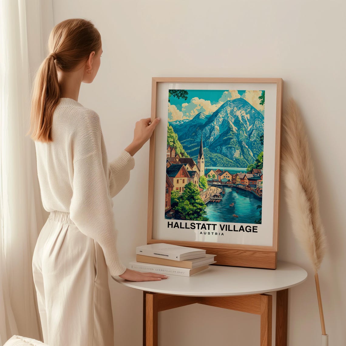 Hallstatt Village Travel Print Wall Art Hallstatt Austria City Print Hallstatt Village Travel Gift Hallstatt Village Poster Wall Art - Image 2
